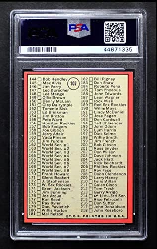 1969 Topps 107 JIM Lista 2 Bob Gibson Cardinals (Baseball Kártya) (161 Jim Purdin & Törött J a 158) PSA a PSA 8.00