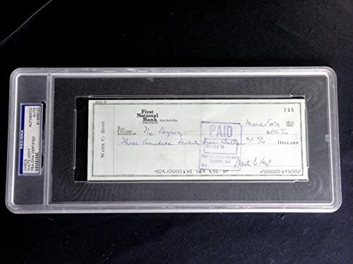 Waite Hoyt Psa/dns Hitelesített Aláírt 1979 Csekket Autogramot Hof Yankees - MLB Vágott Aláírás