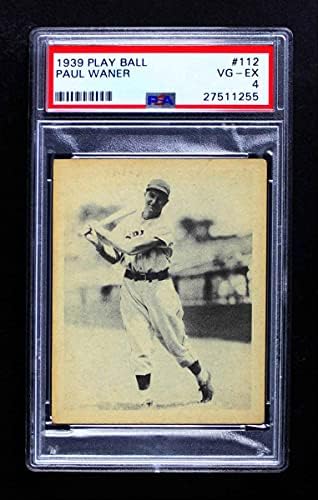 1939 Játszani 112 Paul Waner Pittsburgh Pirates (Baseball Kártya) PSA a PSA 4.00 Kalózok