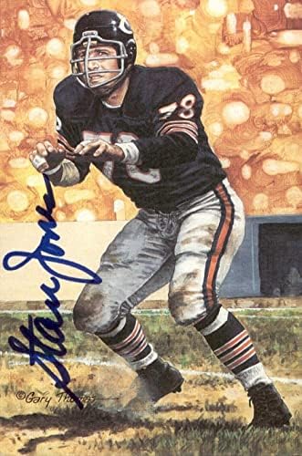 Stan Jones HOF Dedikált Cél Vonal Művészeti mlcsz-nek Képeslap Chicago Bears SZÖVETSÉG - NFL-Vágott Aláírás