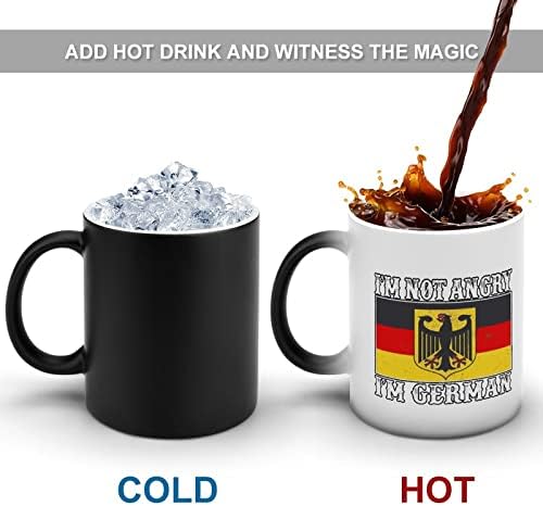 Nem Dühös vagyok, német Hő Változó Bögre Mágikus Kávé Dobon Kerámia teáscsésze Személyre szabott Ajándék Irodában, Otthon