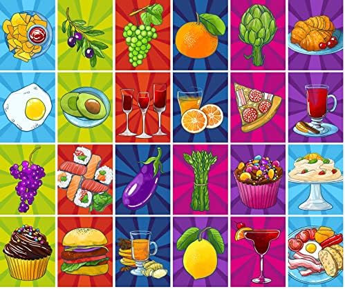 PIXILUV Régi Képeslapok (24 db 4x6 minden) a Város Élelmiszer Egészséges Élelmiszer Képeslapok Könyv Illusztráció