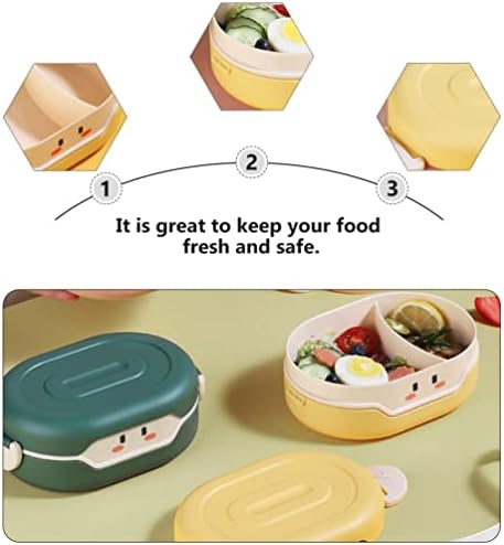 Hemoton Gyerekek Snack Konténer Bento Box Osztott Műanyag Doboz Saláta Szivárgásmentes Könnyű Ebéd Konténer Helyes Étkezés