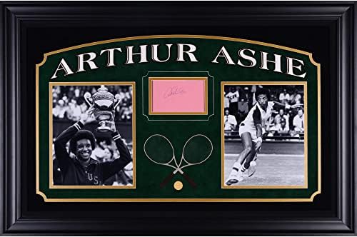 Arthur Ashe Deluxe Vízszintes Keretes Gyűjthető, 2, 5 x 3,5 Dedikált Cut - PSA/DNS - Tenisz Vágott Aláírás