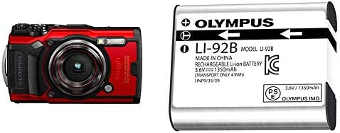 Olympus Tough TG-6 Vízálló Fényképezőgép, Piros w/ Olympus Li-92 Újratölthető Akkumulátor