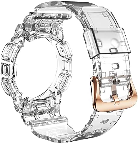 VBWVA TPU Áttetsző Sáv+az Esetben Watchband Pántok Samsung Galaxy Aktív 2 40mm Sport Szíj Esetben
