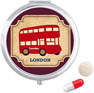 Az egyesült KIRÁLYSÁG Londoni emeletes Busz Bélyegző Tabletta Esetben Zsebében Gyógyszer Tároló Doboz, Tartály Adagoló