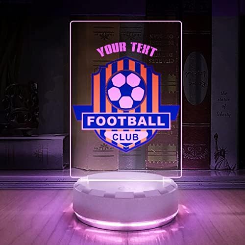 Ancfun Football Club Logó asztali LED Lámpa, Személyre szabott Foci Csapat Neve Jel | Hálószoba Decor | Multicolor Éjszakai