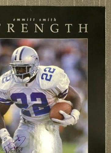 Emmitt Smith Aláírt Poszter 24x36 Labdarúgó-Dallas Cowboys HOF Autogramot PSA/DNS - Dedikált NFL-Fotók