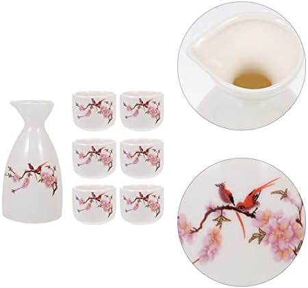 SHERCHPRY Japán Dekoráció Japán Szaké Beállítása Érdekében Üveg 6db Csésze Tea Soju Üveg Szakét Pot Kedvéért Csésze