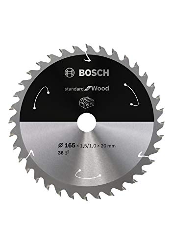 Bosch Professional körfűrész Penge Standard (Fa, 165 x 20 x 1,5 mm, 36 Fogak; Tartozékok: Vezeték nélküli körfűrész)