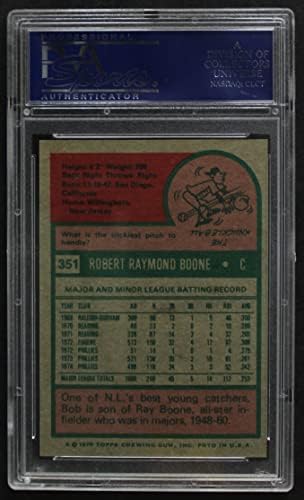1975 Topps 351 Bob Boone Philadelphia Phillies (Baseball Kártya) PSA a PSA 8.00 Phillies
