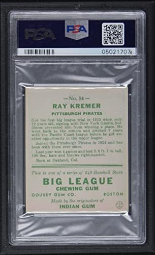 1933 Goudey 54 Ray kremer-nek Pittsburgh Pirates (Baseball Kártya) PSA a PSA 8.00 Kalózok