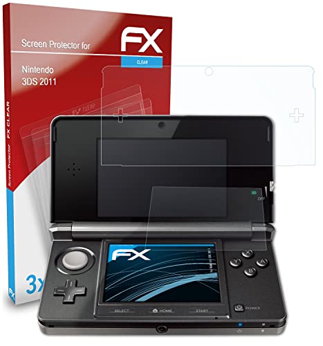 atFoliX Képernyő Védelem Film kompatibilis a Nintendo 3DS 2011 képernyővédő fólia, ultra-tiszta FX Védő Fólia Szett