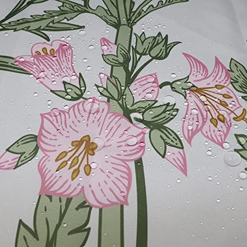 ChloropLastid Vintage Vad Virágos Téma zuhanyfüggöny Rusztikus Jellegű Virágos Növény Gyógynövény Zöld Levél Fürdőszoba