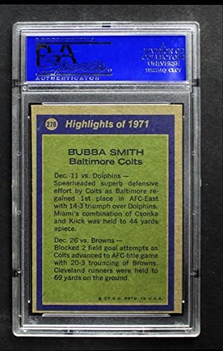 1972 Topps 278 All-Pro Bubba Smith Baltimore Colts (Foci Kártya) PSA a PSA 8.00 Colts Michigan St