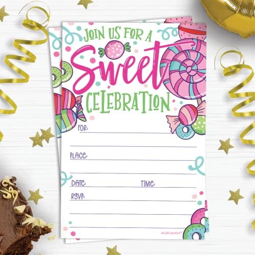Édességek Candy Meghívókat A Borítékok (20 Szám) - Édes Ünnepség Születésnapi Meghívók