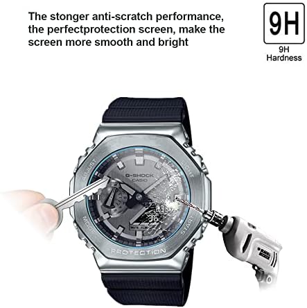 (3PCS) Mihence Kompatibilis Casio GM-2100 képernyővédő fólia, 9H Edzett Üveg Védőfóliát a G-Shock GM-2100 Smartwatch
