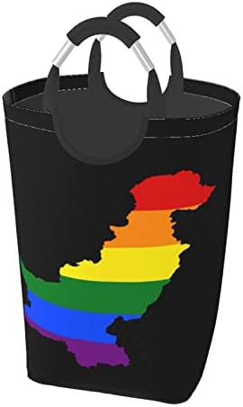 yruoout LMBT Zászló Térkép Pakisztán Kosárban Nagy Szennyesben Táska Összecsukható, Vízálló Mosás Bin fogantyúval Utazási