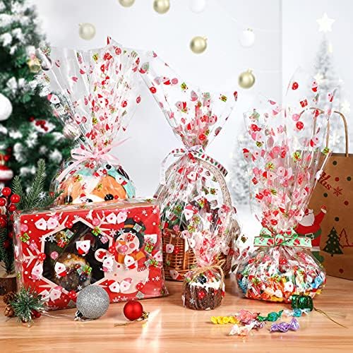 Toyvian Karácsonyi Celofán Wrap Roll, 2. 5 Mil Vastag Celofán Roll, Santa Claus, Átlátszó Celofán Csomagolás Papír-Celofán