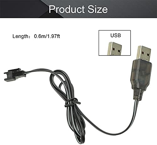 Bettomshin SM-2P Pozitív Töltés USB Kábel RC Autó 3.6 V 250mA Ni-MH, Ni-CD Akkumulátor 2db