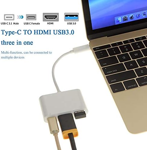 CHYSP 3 in 1 USB C Hub PD USB 3.0 Többportos Adapter USB 3.1 C Típusú Férfi, HDMI-Kompatibilis Adapter (Szín)