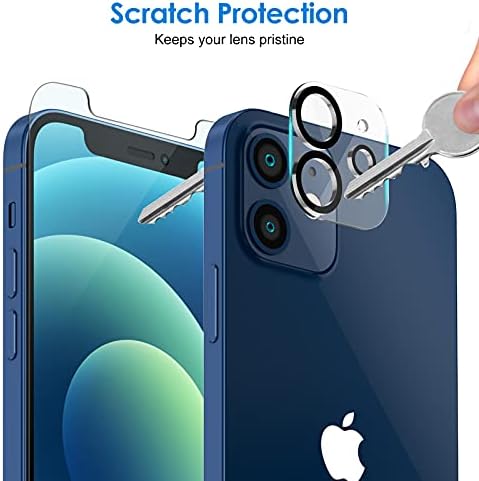 JETech képernyővédő fólia iPhone 12 6.1-Es a Kamera Lencséjét Védő (Nem iPhone 12 Pro), Edzett Üveg Film, 2-Komponensű