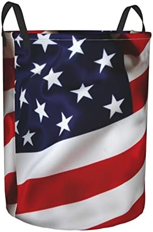 Amerikai Zászló Szennyes Kosár Kerek Szennyesben A Fogantyú A Hálószoba, Fürdőszoba, Mosókonyha