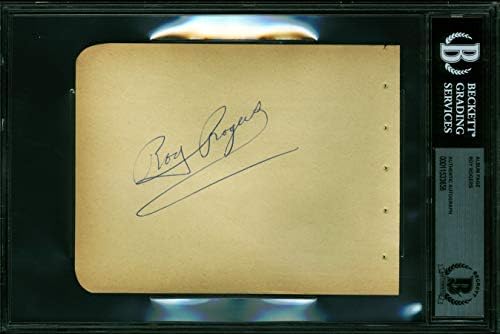Roy Rogers A Roy Rogers Show Hiteles, Aláírt 4.5x5.75 Album Oldal BAS repedt volt