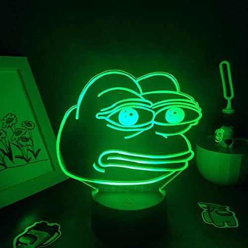 WANGE Anime，Játék， Állati Aranyos Állat Szomorú Béka Pepe 3D LED Neon Lámpák Éjszakai Fények Színes Ajándék Gyerekeknek,