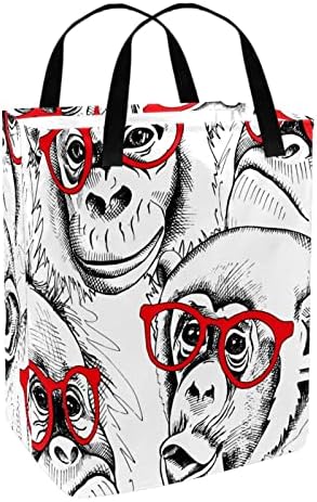 Gorilla Piros Üveg Nyomtatás Összecsukható Szennyesben, 60L Vízálló Szennyes Kosarat Mosás Bin Ruhák, Játékok Tárolására