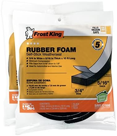 Frost King R534H Szivacs Gumi Hab Szalag, 3/4-inch által 5/16 hüvelykes, 10 láb Hosszú, Fekete, 2 db-os Csomag