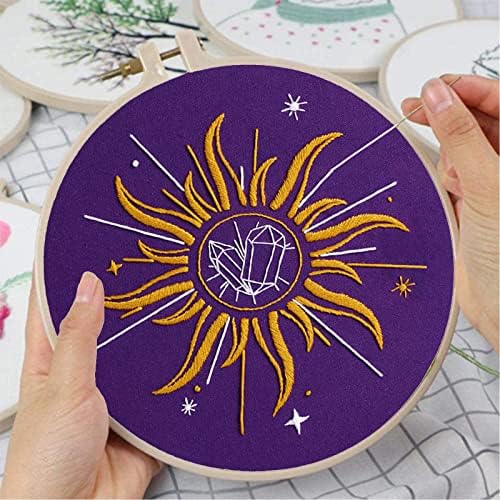 Louise Maelys Tarot Hímzés Készletek Kezdőknek a Nap Mintát,Felnőtt Kezdő keresztszemes Készlet DIY Hímzés Készletek