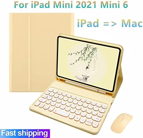 MYLPDZSW HHF Tablet Kiegészítők iPad Mini 2021 6. A2568, Divat Esetben Bluetooth Billentyűzet Háttérvilágított Billentyűzet