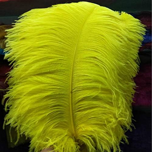 KATSUSO_10pcs/sok Elegáns Sárga strucctollak plumages 55-60cm 22-24 Tollak Esküvő Party Kellékek Táncos Dekoráció
