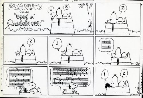 Peanuts Képregény Charles Schulz - EREDETI VASÁRNAP PHOTOSTAT PRINT - június 6-án, 1971 - Snoopy s Woodstock gyönyörködtető,