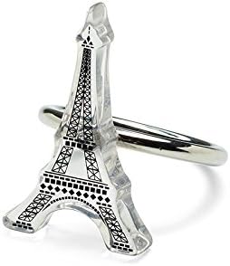 Harman Szalvéta Gyűrű - Eiffel-Torony Design - Akril & Fém - Készlet 4