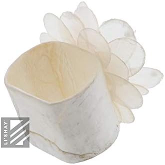 Li ' Shay 6 Szalvéta Gyűrű Fehér Capiz Dekoratív Virág
