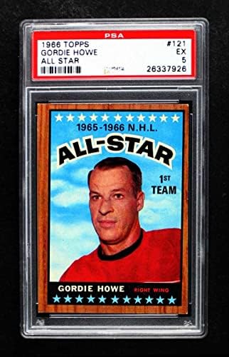 1966 Topps 121 All-Star Gordie Howe Detroit Red Wings (Hoki-Kártya) PSA a PSA 5.00 Vörös Szárnyak