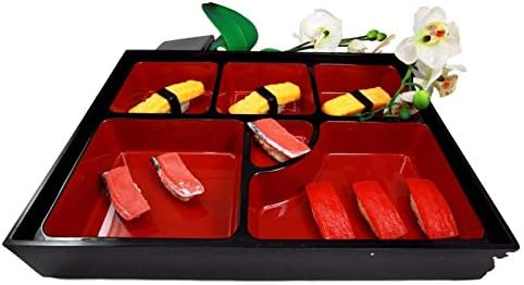 HomDEc Japán 6 Compments Étterem Bento Box Lakkozott Műanyag Tálon