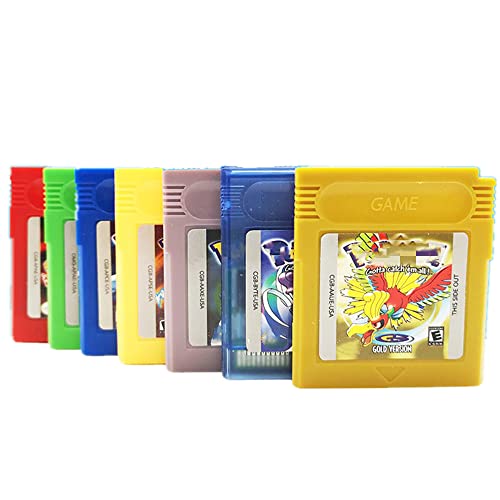 2023 Megerősített Pokeemon Gameboy Color Játékok Patron Gyűjtemény 7-Csomag (Zöld, Kék, Piros, Sárga, Arany, Kristály,