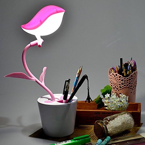 Hemoton Jó USB LED-es asztali Lámpa, Madár Alakú LED Virágtartó Táblázat Könnyű Érintés-Érzékeny Kapcsoló Fény (Lila)
