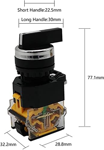 DJDLFA 22mm Választó Gomb Rotary Switch Reteszelés Pillanatnyi 2NO 1NO1NC 2 3 helyezze DPST 10A 400V hálózati Kapcsoló