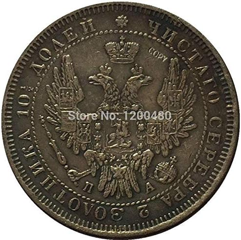 1851 Oroszország 1/2 Rubel Érmék Másolás COPYSouvenir Újdonság Érme Érme Ajándék