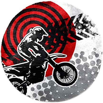 Motocross Versenyző motoros a féknyom, Nagy Fedett Csúszásmentes Szőnyeg, 4' x 4' Puha Nedvszívó Padlón Szőnyegek Gyerekeknek