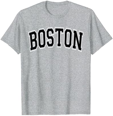 Bostoni Egyetemi Stílus Fekete Szöveg, T-Shirt