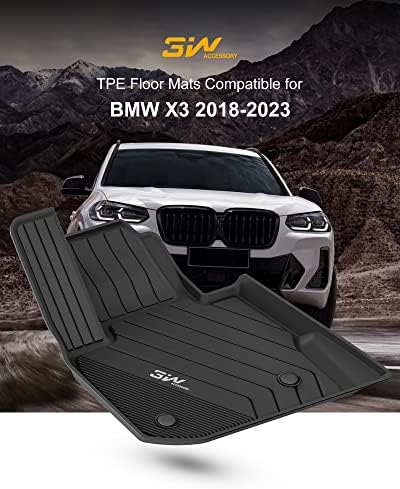 3W Szőnyegek Kompatibilis a BMW X3 X4 G01 2018-2023, TPE Minden Időjárási Egyéni Illeszkedik Emelet Bélés BMW X3 30iX3