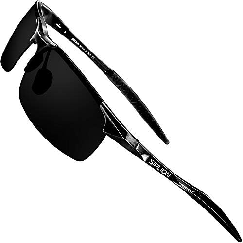 SIPLION Férfi Vezetési Polarizált Sport Napszemüveg, Al-Mg Fém Keret Ultra Könnyű