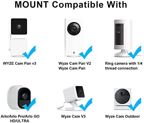 AOZTSUN 2Pack öntapadós fali tartó-Kompatibilis Wyze Cam Pan V3 & Wyze Cam V3 & Wyze Kamera Kültéri, valamint a Biztonsági